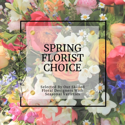 A spring bouquet selected and created by our talented florists to showcase the best seasonal varieties. 